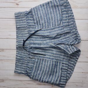 Athleta Cabo Linen Striped Casual Shorts